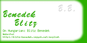 benedek blitz business card
